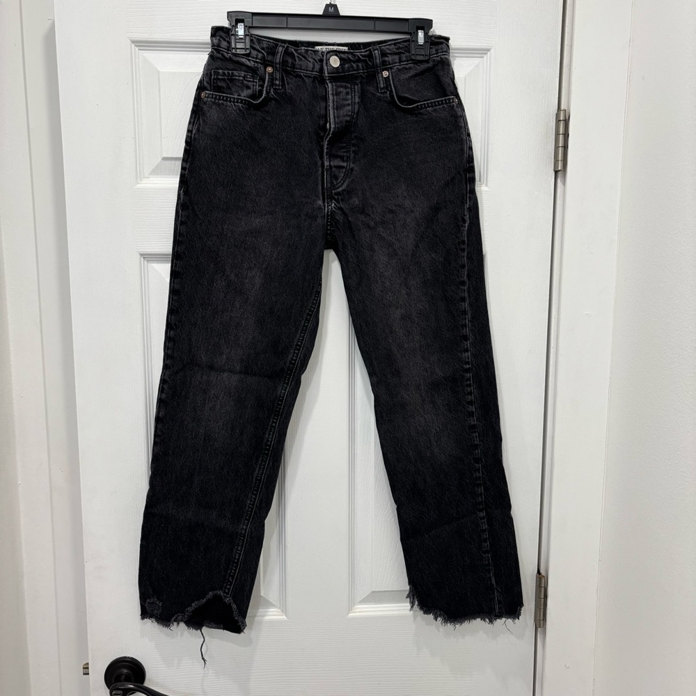 We The Free Black High-Waist Boyfrirnd Jeans with Branded Buttons Size 26
